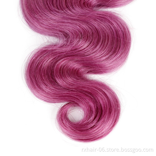 Isee Cheap Brazilian No Tangle No Shed Virgin Human Hair Purple Hair
